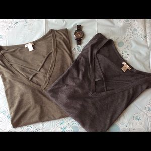 NWOT Green/ Grey 3x Bozzolo Tops 2 for $18